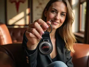 Leather Keychain Wallet Secure Closure Slim Profile